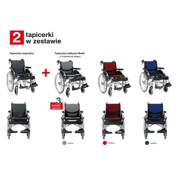 Wózek inwalidzki aluminiowy ERGONOMIC...