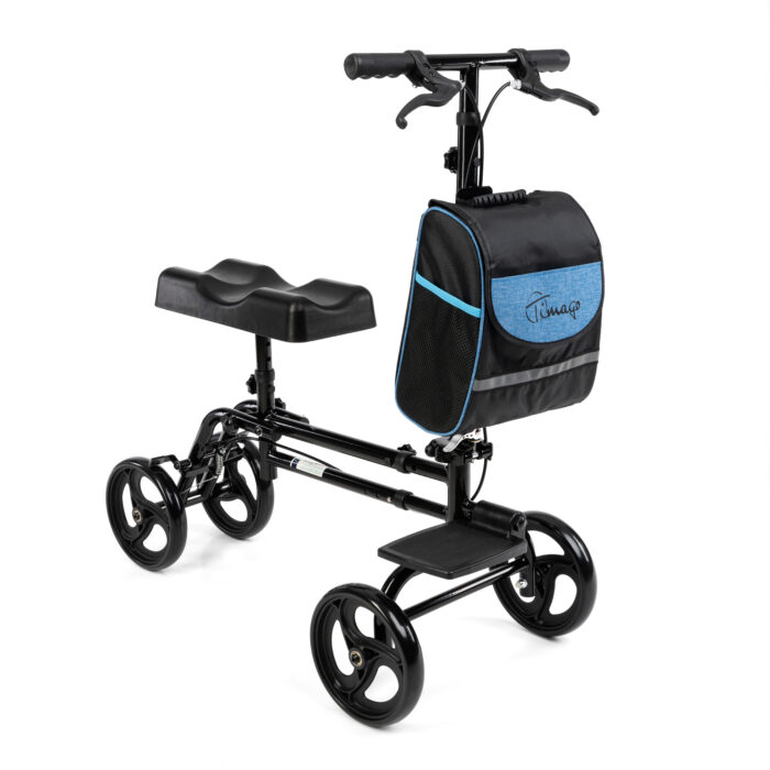 TIMAGO Knee Walker - Podpórka czterokołowa aluminiowa z podparciem na kolano